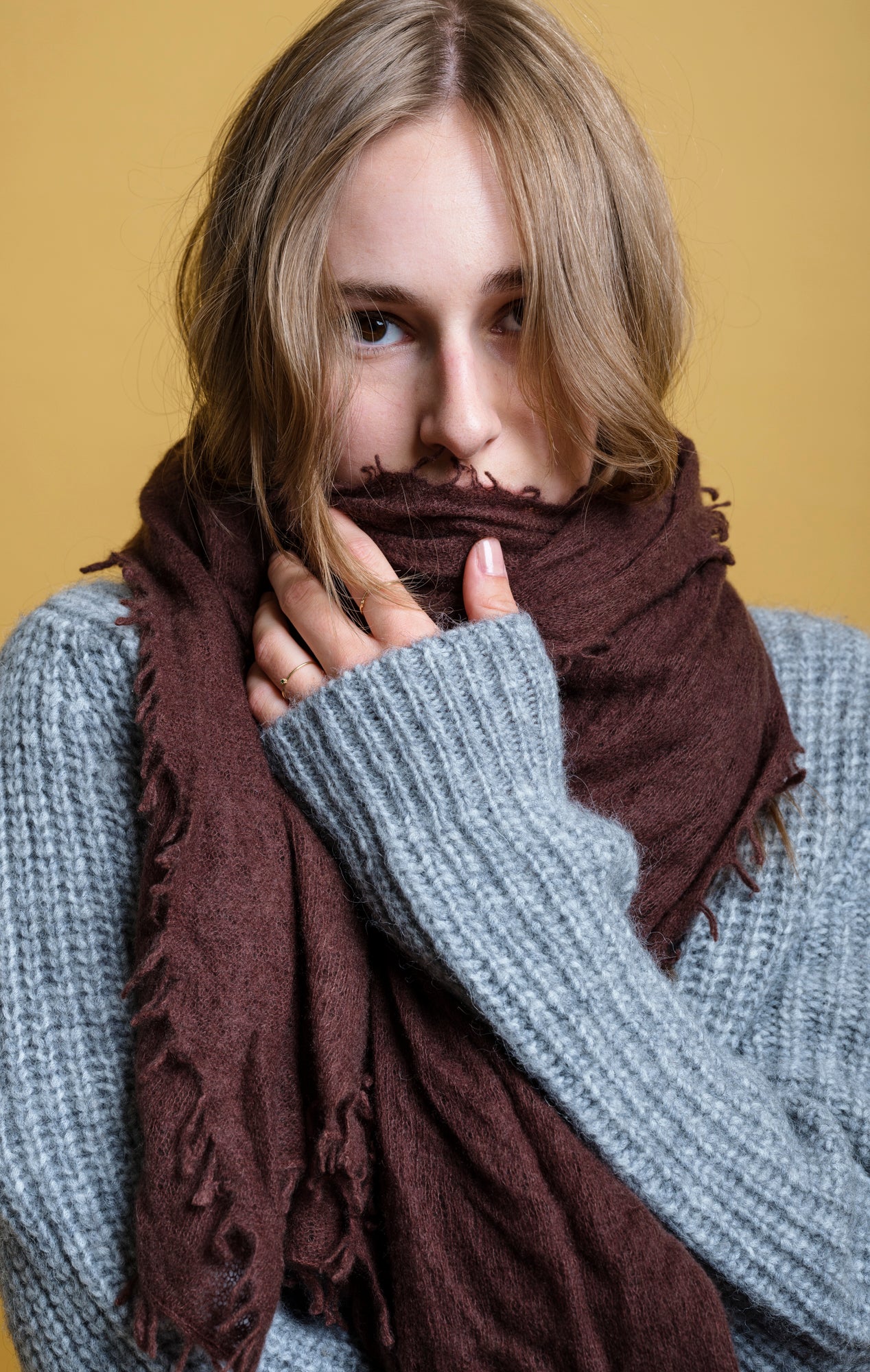 Cashmere scarf espresso