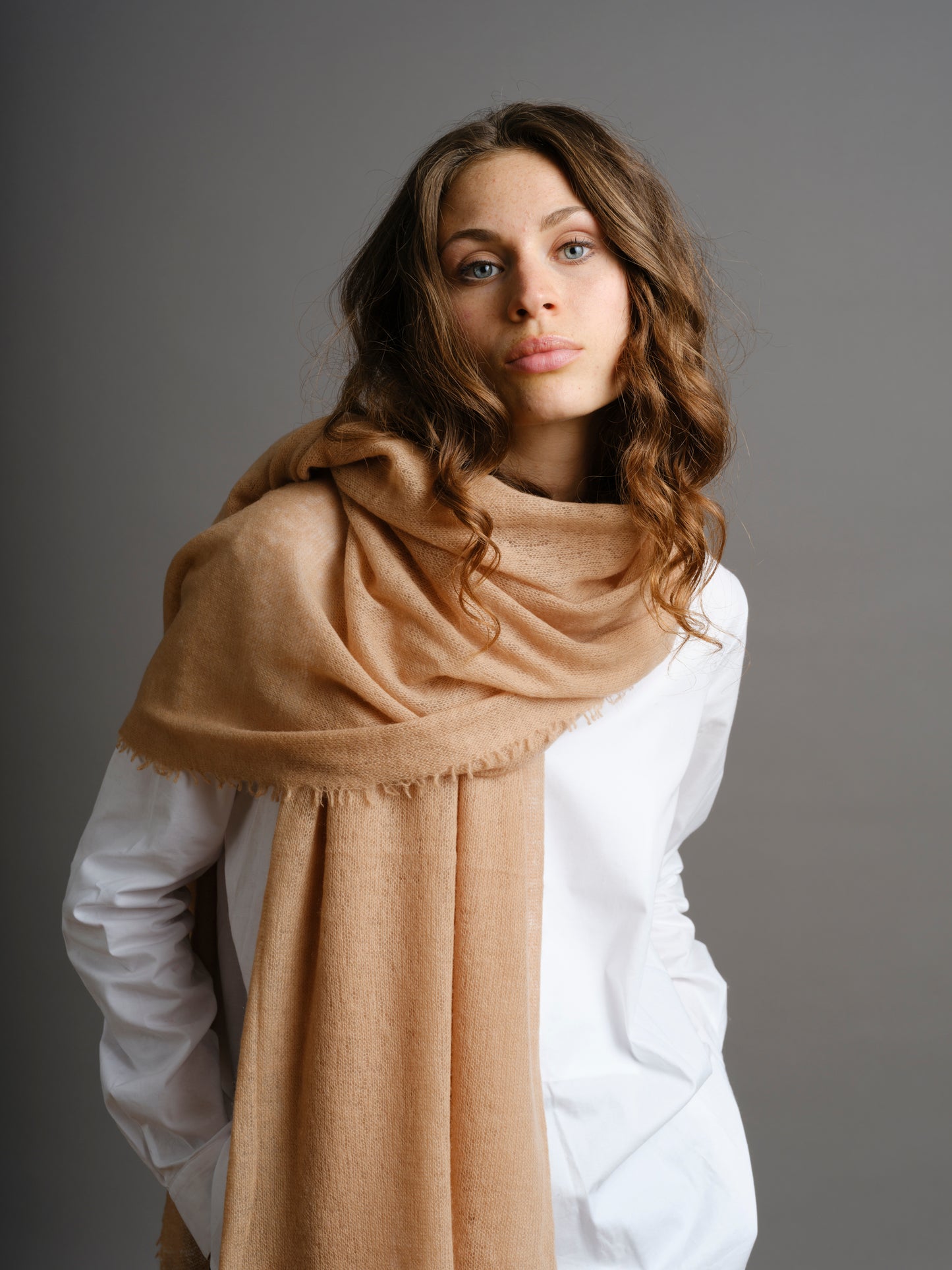Cashmere scarf Honey Camel