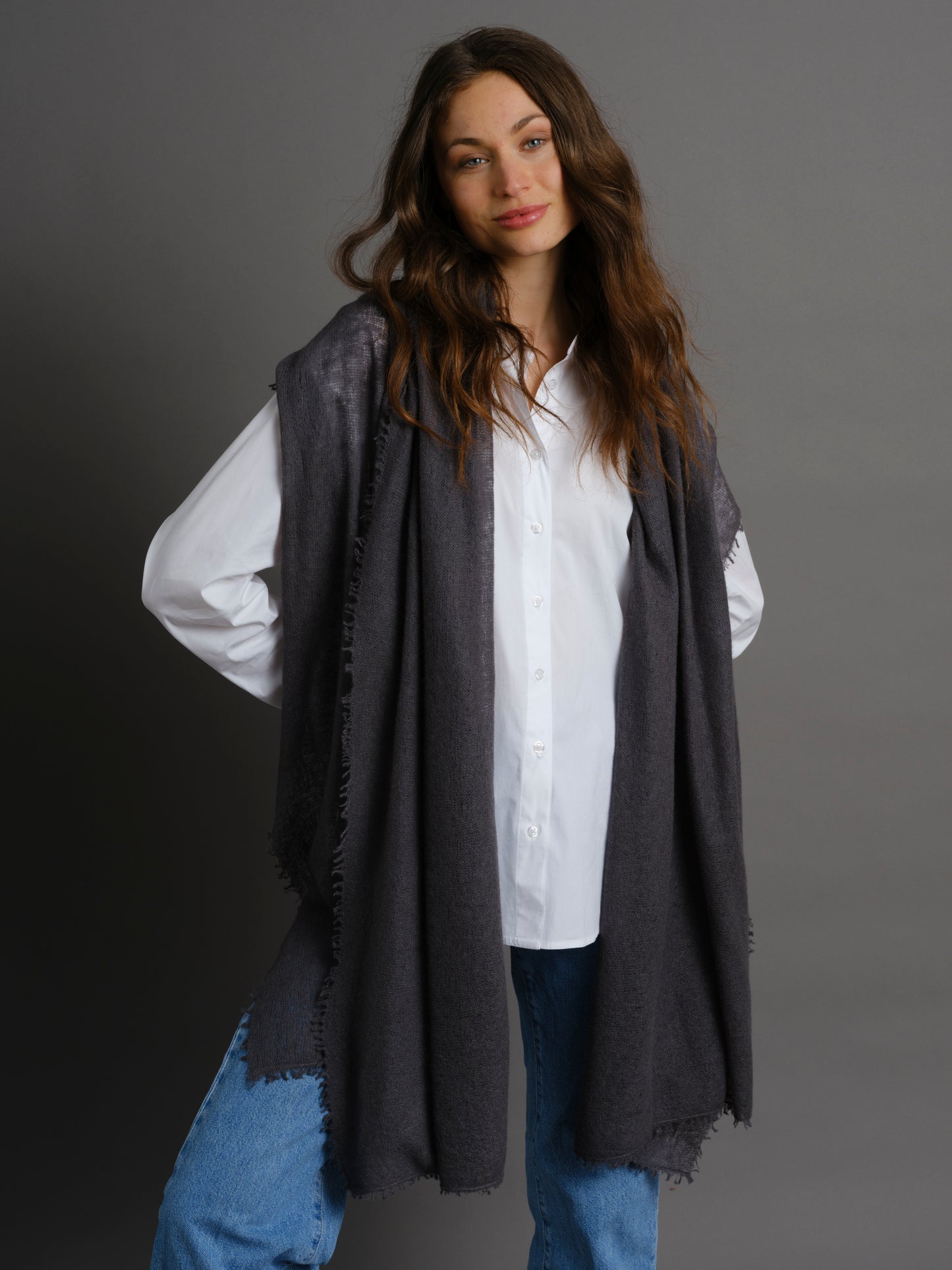 Cashmere scarf Charcoal