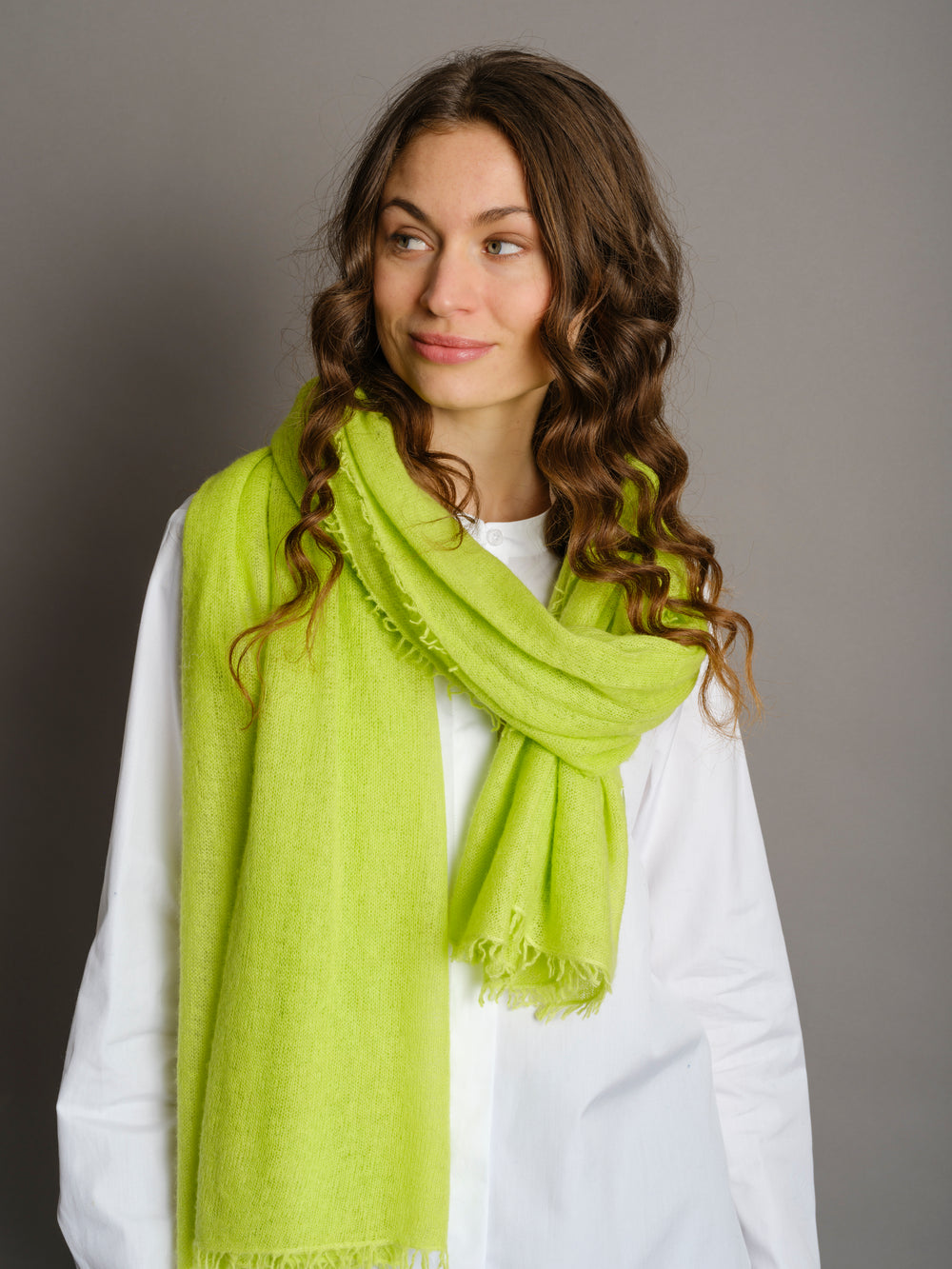 Cashmere Scarf Lime Green
