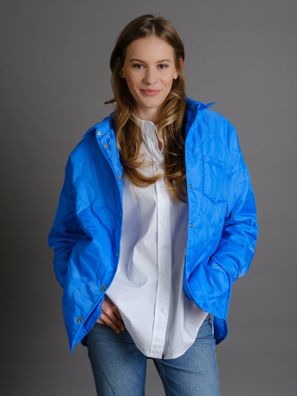 Azure Blue Quilted Jacket