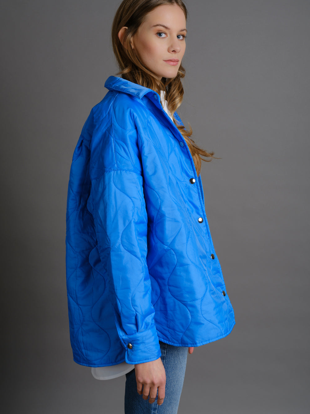 Azure Blue Quilted Jacket