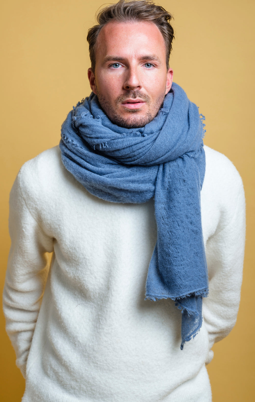 Cashmere scarf China Blue