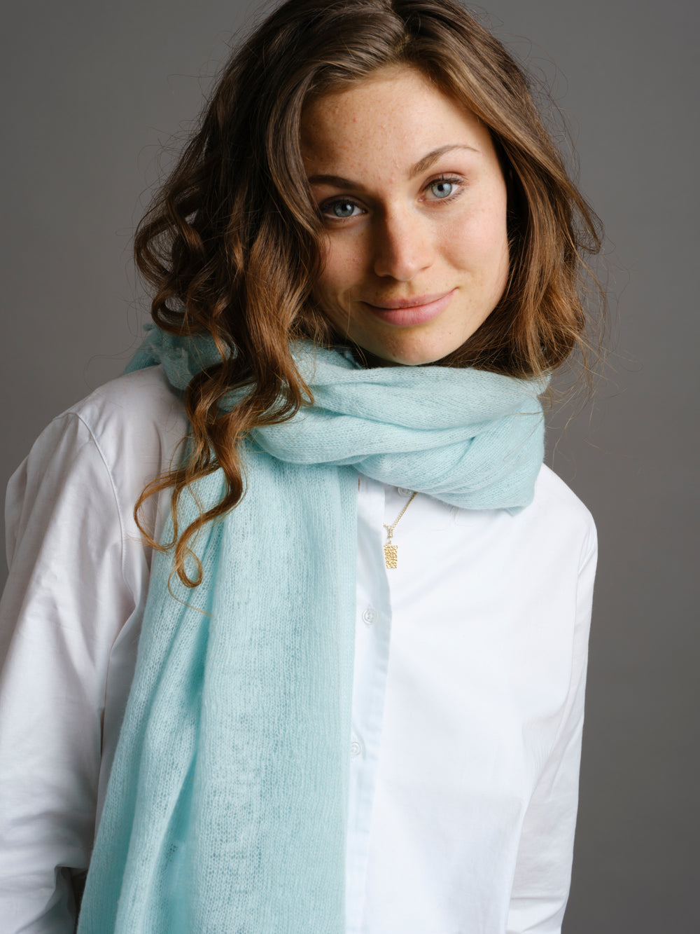 Cashmere scarf Fair Aqua