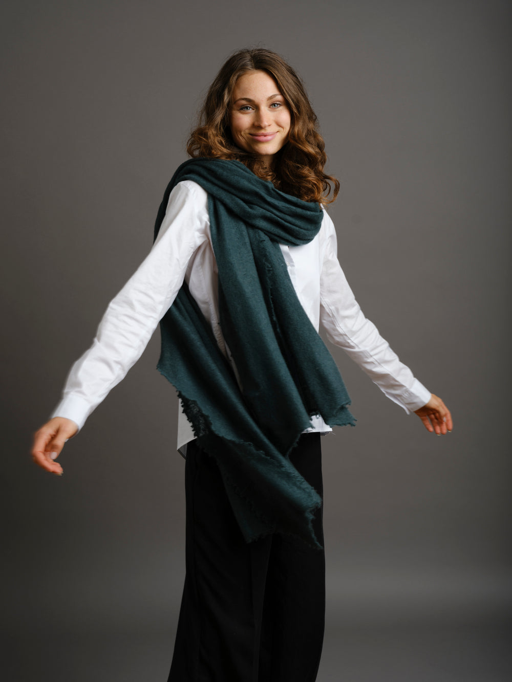Cashmere Scarf Trekking Green