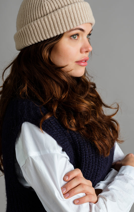 Cashmere cap Seamless Oyster