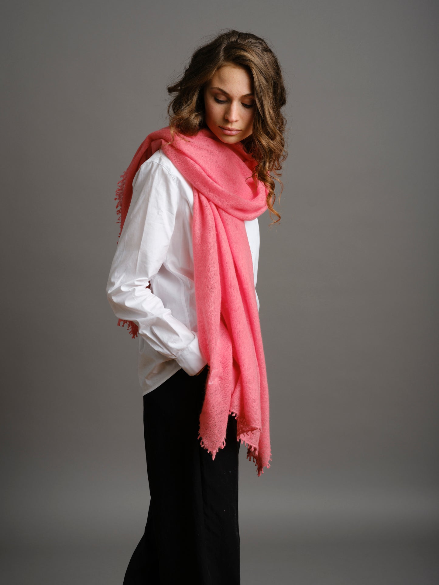 Cashmere Scarf Sunkissed Coral