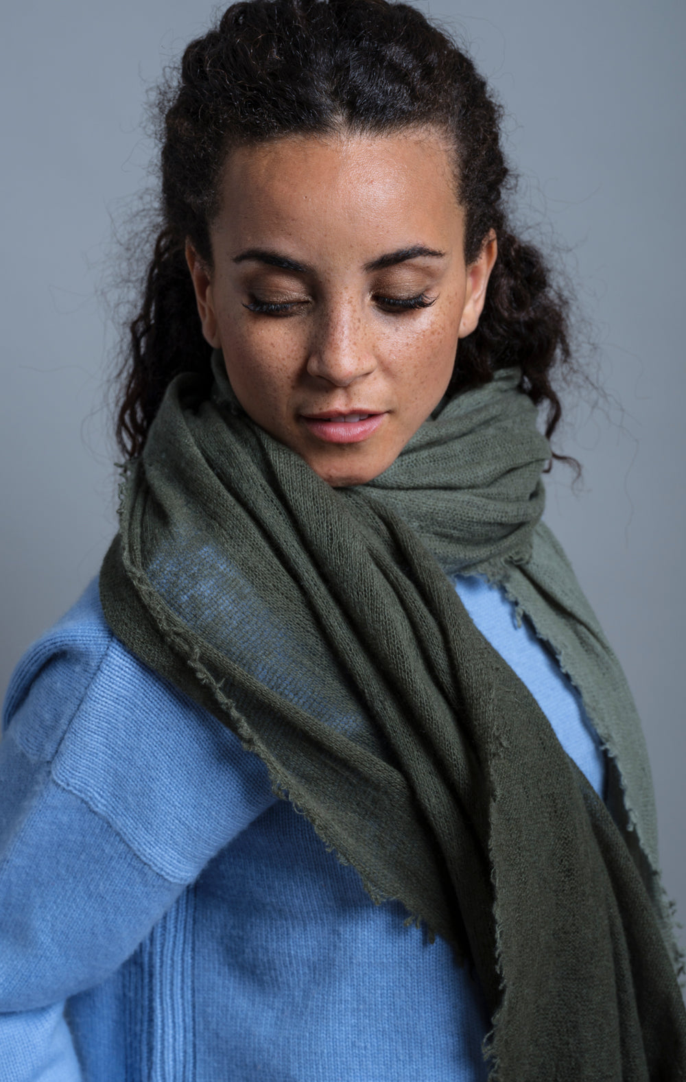 Cashmere scarf Degrade Thyme